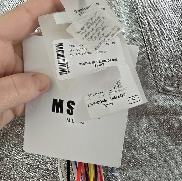 MSGM Coated Metallic Silver Mini Skirt 10 Concert Festival *read* - Picture 6 of 16